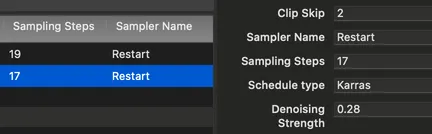 List view and inspector showing imported data