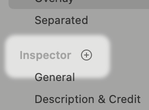 Add inspector button